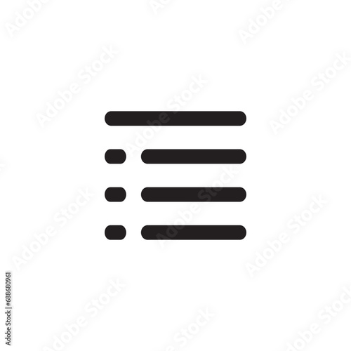Menu bar vector icon