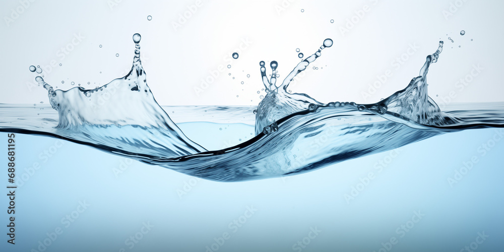 Product space next to clean water streams and water splashes and drops. water background for advertising and product placement Product space next to clean water streams and water splashes and drops. water background for advertising and product placement