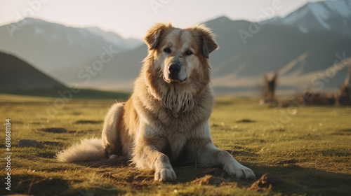 Central Asian Shepherd Dog (AKA Alabay, Alabai, Boribasar, Tobet, Chuponi, Volkodav), AI Generated photo