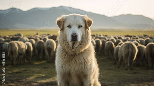 Central Asian Shepherd Dog (AKA Alabay, Alabai, Boribasar, Tobet, Chuponi, Volkodav), AI Generated photo