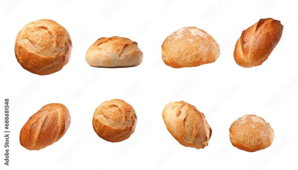 set of breads isolated on transparent background cutout set of breads isolated on transparent background cutout