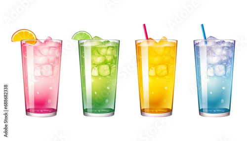 cocktails isolated on transparent background cutout