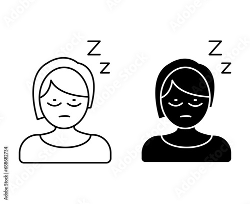 Cant fall asleep vector icon set. vector illustration