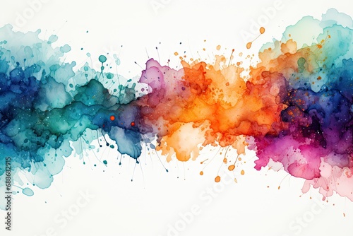 Colorful Watercolor Splashes Background. Abstract Art with Textured Grunge Elements on Paper