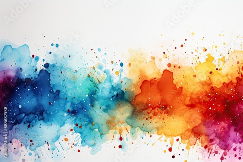 Colorful Watercolor Splashes Background. Abstract Art with Textured Grunge Elements on Paper