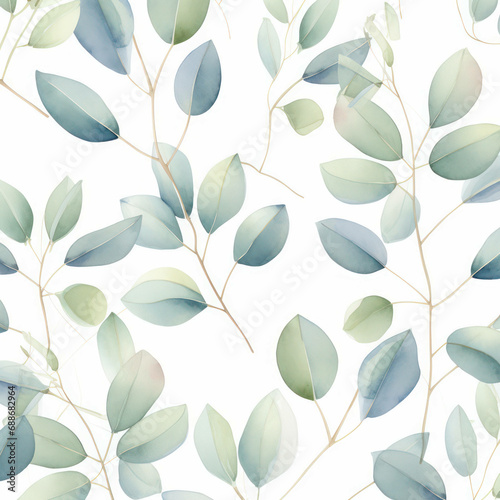 Pattern background plant foliage illustration wallpaper seamless spring leaves garden summer watercolor nature