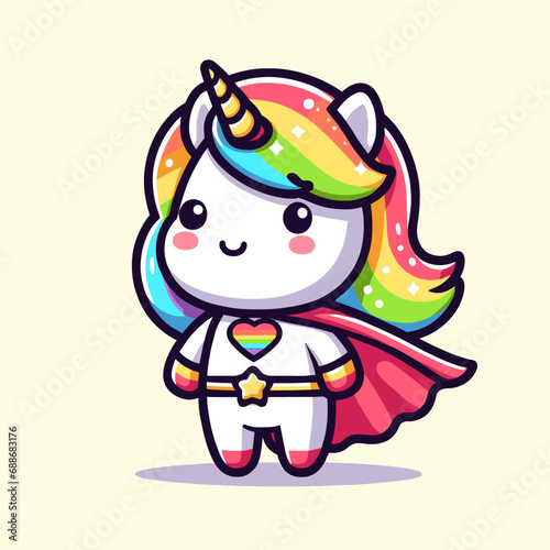 cute unicorn superhero