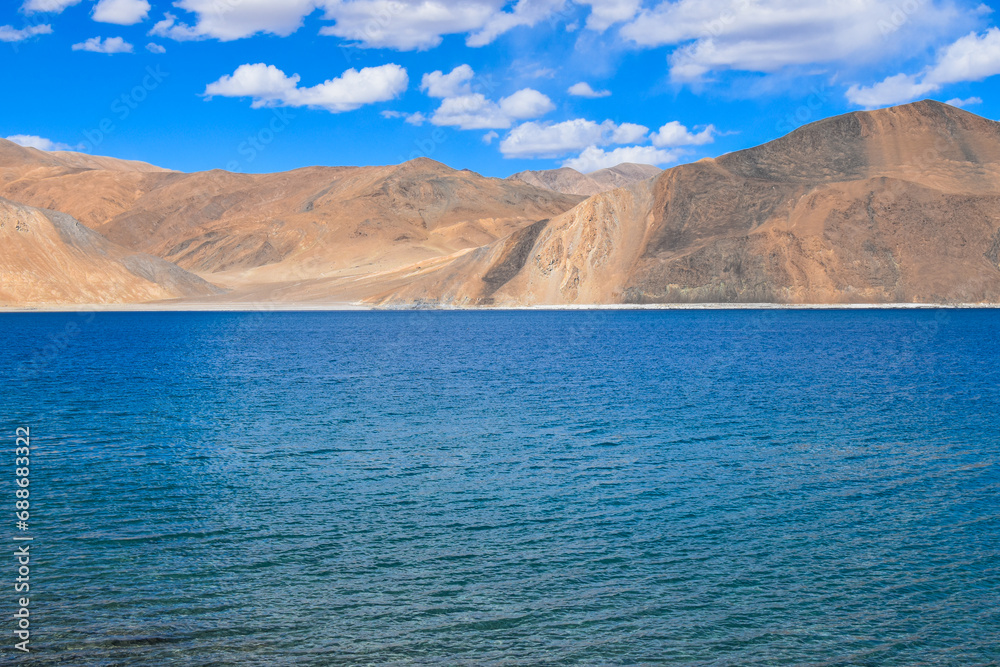 Pangong lake in the mountains Pangong lake in the mountains
