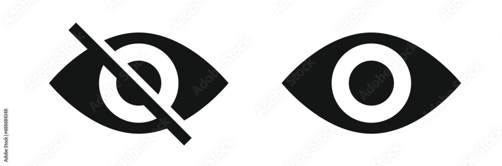 Eye vector icon. See and unsee symbol. Don`t look icons. stock illustration Eye vector icon. See and unsee symbol. Don`t look icons. stock illustration