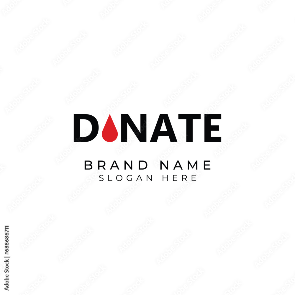Blood Drop donate concept logo. Blood donation logo. Blood Donor Logo Template Design Vector illustration