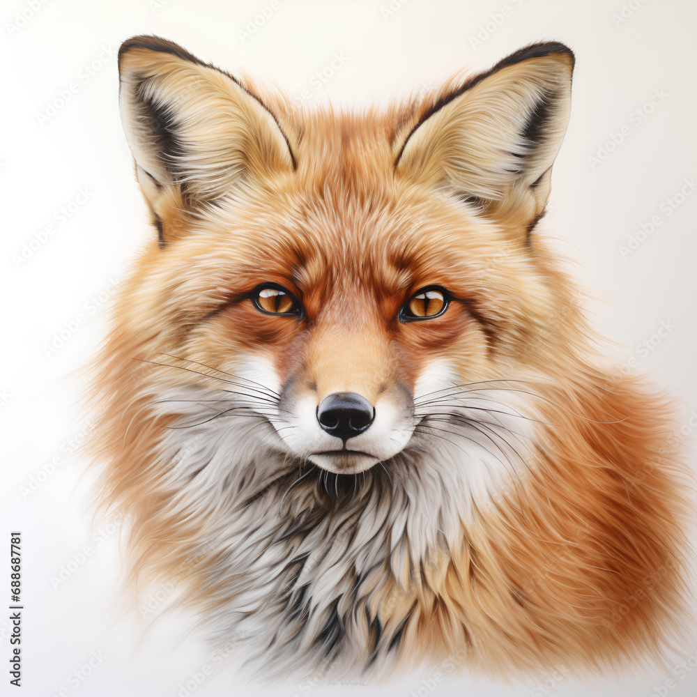 Naklejka premium red fox isolated on white