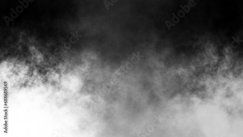 White fog or smoke on black background. 