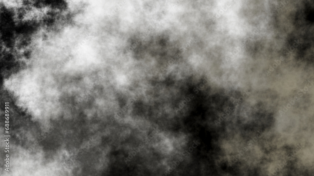 White fog or smoke on black background.