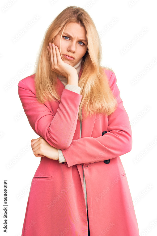 Young beautiful blonde woman wearing elegant clothes thinking looking tired and bored with depression problems with crossed arms. Young beautiful blonde woman wearing elegant clothes thinking looking tired and bored with depression problems with crossed arms.