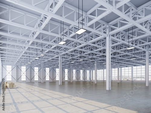 interior of a building.3D render of empty exhibition space. backdrop for exhibitions and events