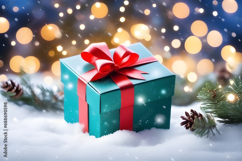 Beautiful Christmas gift boxes on floor near fir tree in room Beautiful Christmas gift boxes on floor near fir tree in room