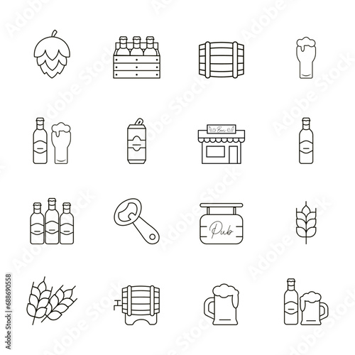 Brewery Vector Line Icons Set