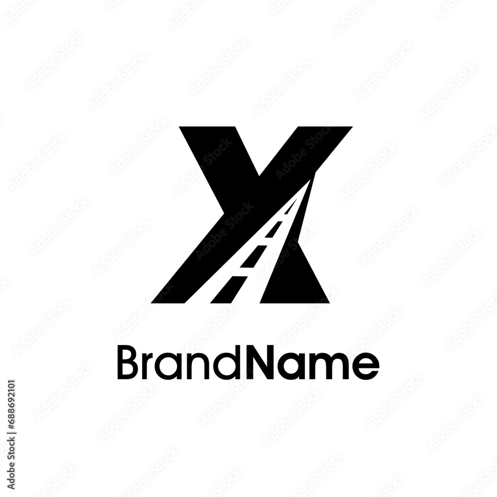 Minimalist Initial X Way Logo