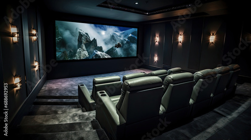 Futuristic Home Theater Smart Features Customizable Seating