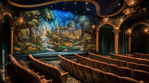 Enchanted Theater in Mansion Fairytale Decor Velvet Comfort