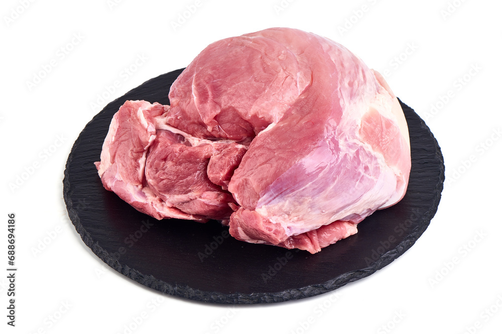 Raw pork meat isolated on white background. Raw pork meat isolated on white background.
