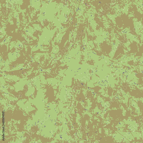 Seamless repeating khaki camouflage pattern. Vector grunge green-beige texture with rough abstract spots