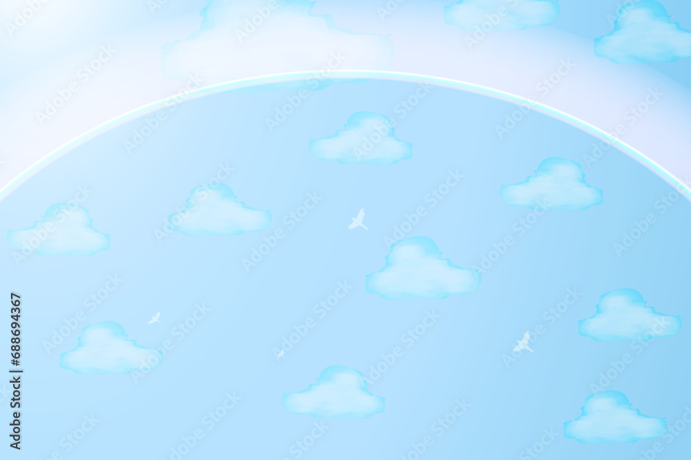Beautiful Blue Sky with watercolor clouds and white ozone layer gradient concept. Backdrop for poster, banner, website, flyer, presentation, wallpapers, designs. Editable Vector Illustration. Beautiful Blue Sky with watercolor clouds and white ozone layer gradient concept. Backdrop for poster, banner, website, flyer, presentation, wallpapers, designs. Editable Vector Illustration.