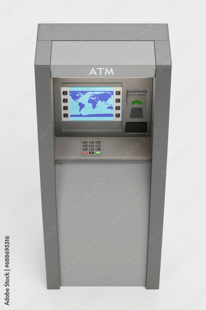 Realistic 3D Render of ATM Machine Realistic 3D Render of ATM Machine