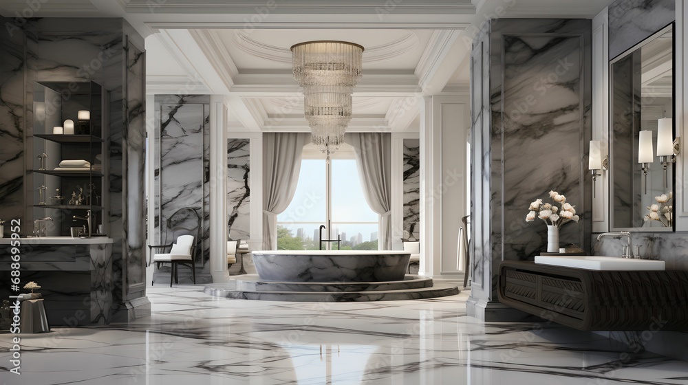 Luxury Marble Spa Bathroom, marble accents, spa features, interior, design