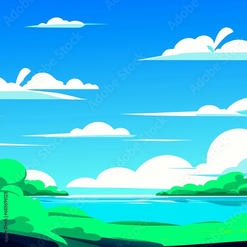 Abstract sea and sky and summer beach background. Clouds. Beach and sea coast.