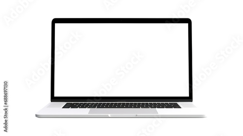 laptop with blank screen isolated on transparent background Remove png, Clipping Path, pen tool photo
