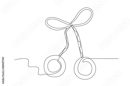 A beautiful Martisor for spring. Martisor one-line drawing