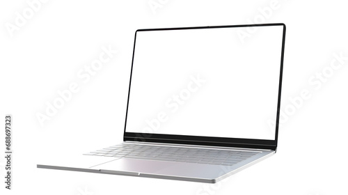 laptop with blank screen isolated on transparent background Remove png, Clipping Path, pen tool photo