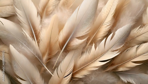 feathers background with beige colors blend and aesthetic soft style fragile and sensitive elements from nature neutral pastel design beautiful wallpaper with natural texture purity and beauty