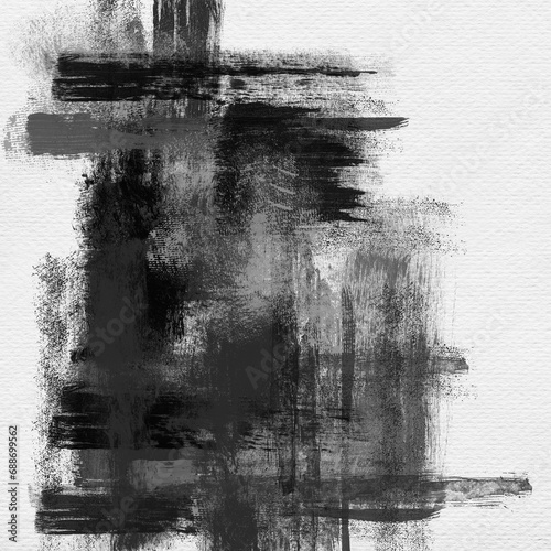 Abstract drawn monochromatic background. Grunge texture