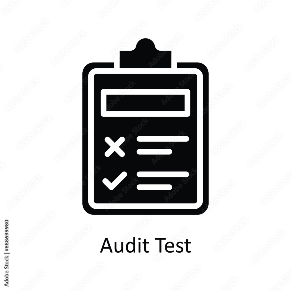 Audit Test vector solid Icon Design illustration. Business And Management Symbol on White background EPS 10 File Audit Test vector solid Icon Design illustration. Business And Management Symbol on White background EPS 10 File