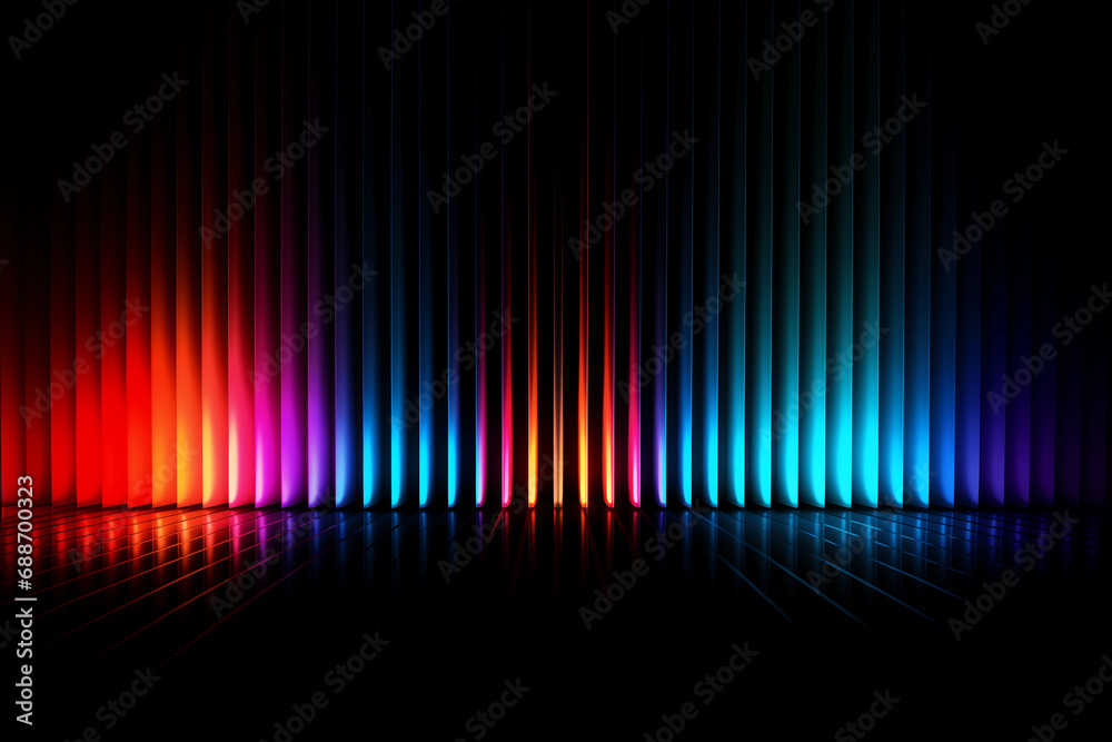 minimalist disco neon background with horizontal and vertical lines