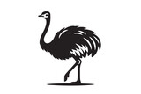 Simple black icon logo ostrich emu