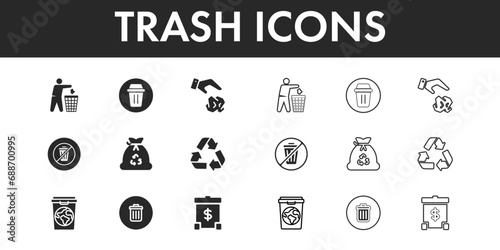 Trash icons set vector design.