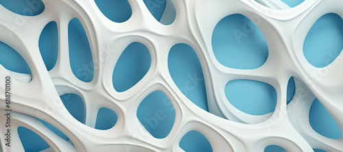 wave motif, hole pattern, blue and white 3