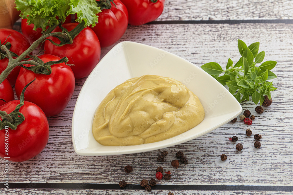 Spicy Mustard sauce in the bowl Spicy Mustard sauce in the bowl