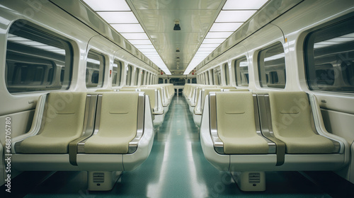 Maglev Train Compartment Futuristic Design Advanced Comfort Completely Unoccupied