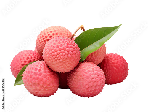 Fresh Lychee, isolated on a transparent or white background