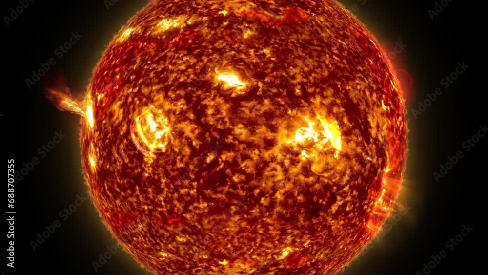 Close-up, centered view of the sun, with prominences and coronal mass ejections. Uses authentic footage, courtesy of NASA. You can customize this animation, see my profile.