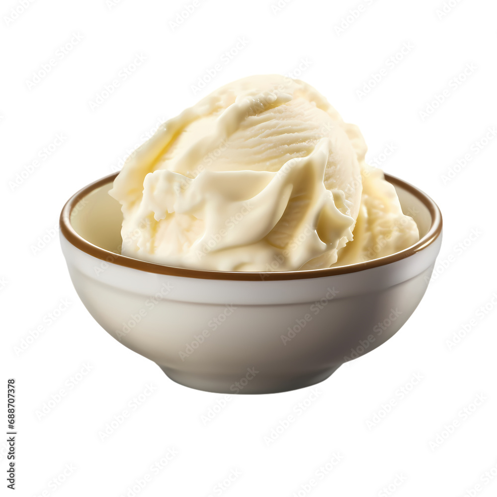 Vanilla ice cream isolated on transparent background Vanilla ice cream isolated on transparent background