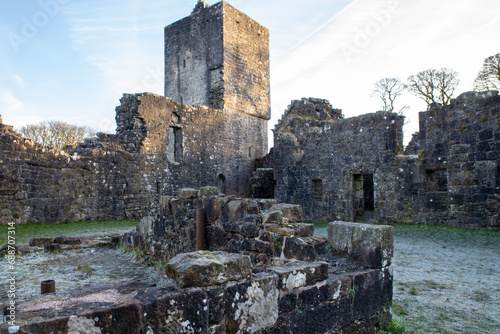 Mugdock Castle. Scotland. U.K. was the stronghold of the Clan Graham from the middle of the 13th century. Its ruins are located in Mugdock Country Park, near the village in the parish of Strathblane.  photo