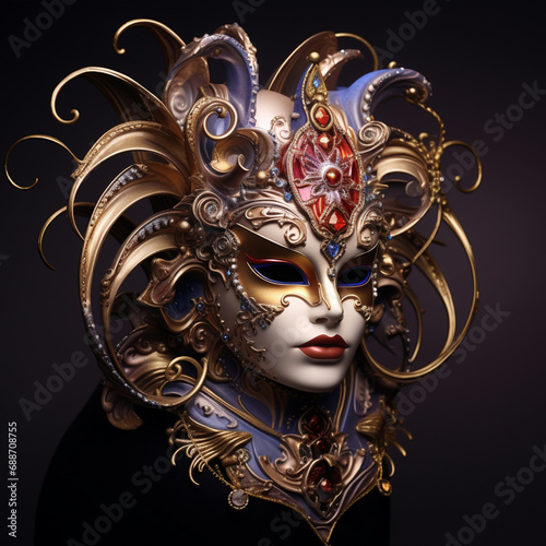 A carnaval Venetian mask Ai Artificial Intelligence technology concept
