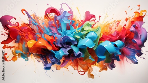 a captivating abstract art piece, reminiscent of a color paint explosion