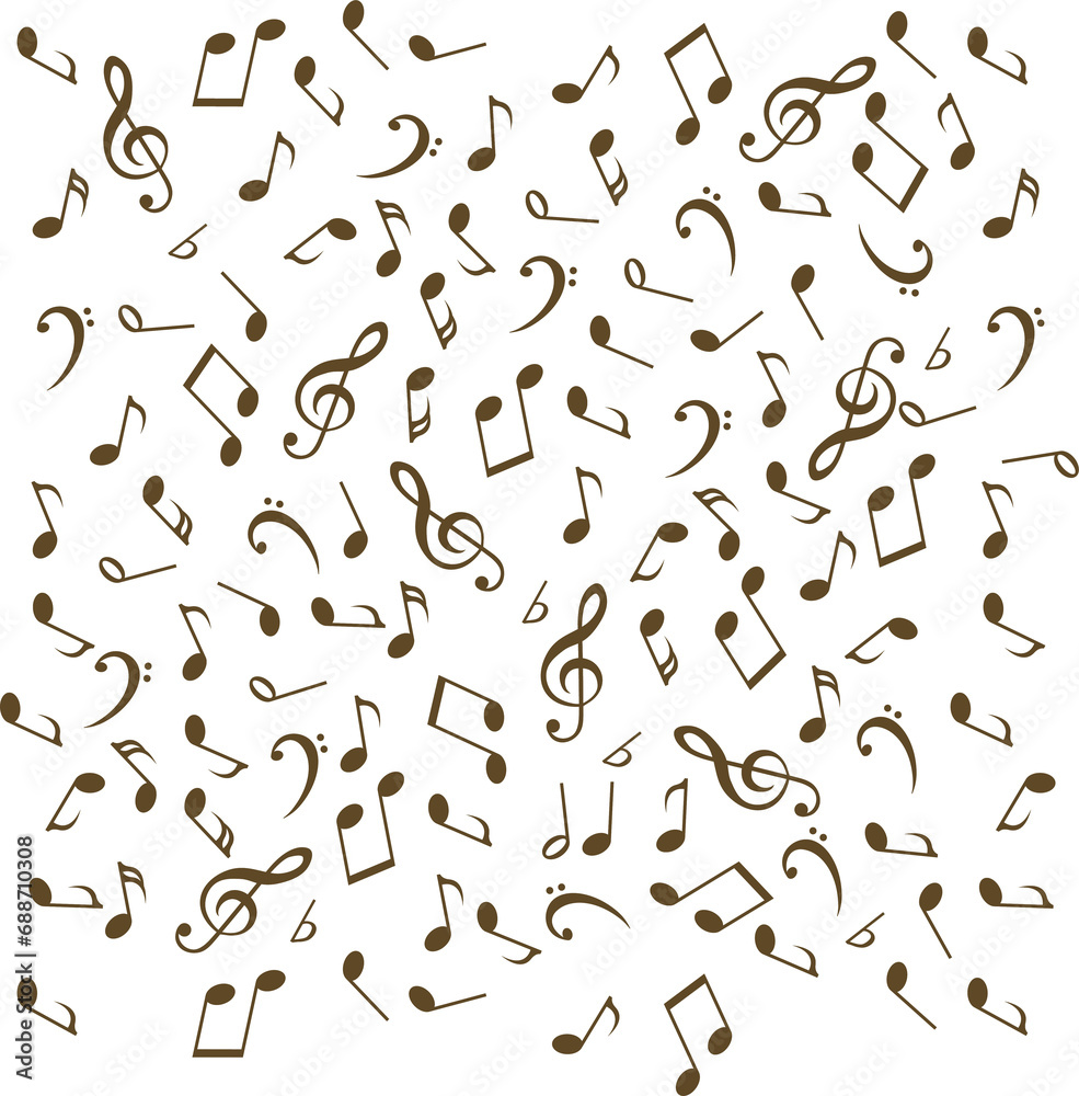 Doodle pattern with hand drawn music notes.on transparent, png. Melodious inspirational elements. notes with treble clef Doodle pattern with hand drawn music notes.on transparent, png. Melodious inspirational elements. notes with treble clef
