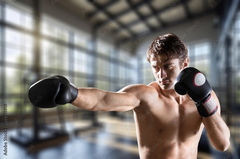 Active professional young sport man exercising